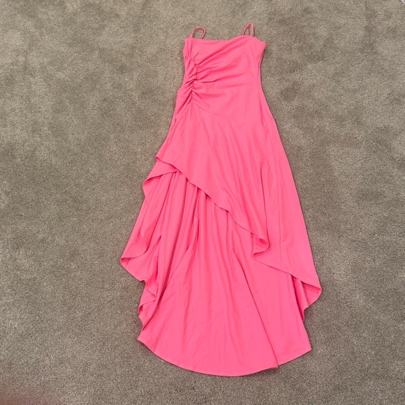 NWOT Susana Monaco Womens  String Gathered High-Low Maxi Dress, Pink size small - Picture 3 of 8